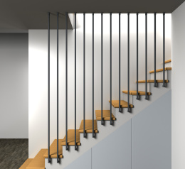 balustrada barierka wewnętrzna pionowa harfa schodowa SB-11/8 25x25mm 0,1mb - 1,4mb