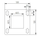 Stopa montażowa 120x120 mm dla profilu 60x60 mm stal czarna S235