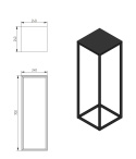 Kwietnik loftowy loft stojak metalowy na kwiaty 70x24 SD-3/3 dane techniczne