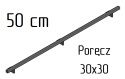 poręcz ścienna schodowa 30x30mm SB-26/1 50cm wewnętrzna