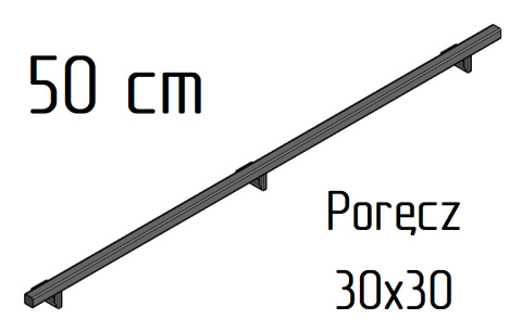 poręcz ścienna schodowa 30x30mm SB-26/1 50cm wewnętrzna