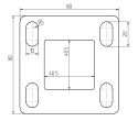 Stopa montażowa 80x80 mm dla profilu 40x40 mm stal nierdzewna AISI 304