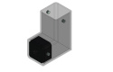 adapter boczny 30x30mm do balustrada wewnętrzna pionowa harfa 25x25mm