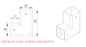 adapter boczny 30x30mm do balustrada wewnętrzna pionowa harfa 25x25mm