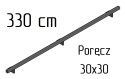 poręcz ścienna schodowa 30x30mm SB-26/1 330cm wewnętrzna