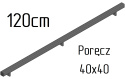 poręcz ścienna schodowa 40x40mm SB-26/2 120cm wewnętrzna