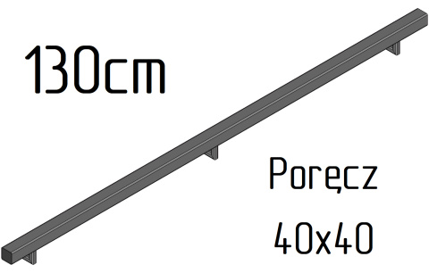 poręcz ścienna schodowa 40x40mm SB-26/2 130cm wewnętrzna