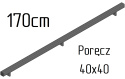 poręcz ścienna schodowa 40x40mm SB-26/2 170cm wewnętrzna