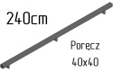 poręcz ścienna schodowa 40x40mm SB-26/2 240cm wewnętrzna