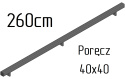 poręcz ścienna schodowa 40x40mm SB-26/2 260cm wewnętrzna