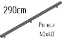 poręcz ścienna schodowa 40x40mm SB-26/2 290cm wewnętrzna