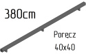 poręcz ścienna schodowa 40x40mm SB-26/2 380cm wewnętrzna