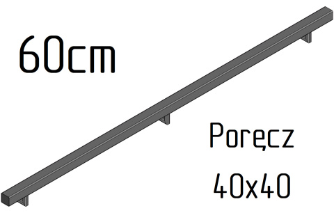 poręcz ścienna schodowa 40x40mm SB-26/2 60cm wewnętrzna