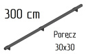 Poręcz ścienna schodowa 30x30mm SB-26/5 300cm zewnętrzna