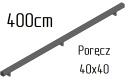 poręcz ścienna schodowa 40x40mm SB-26/4 400cm składana wewnętrzna