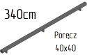 poręcz ścienna schodowa 40x40mm SB-26/8 340cm składana wewnętrzna