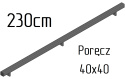 Poręcz ścienna schodowa 40x40mm SB-26/6 230cm zewnętrzna